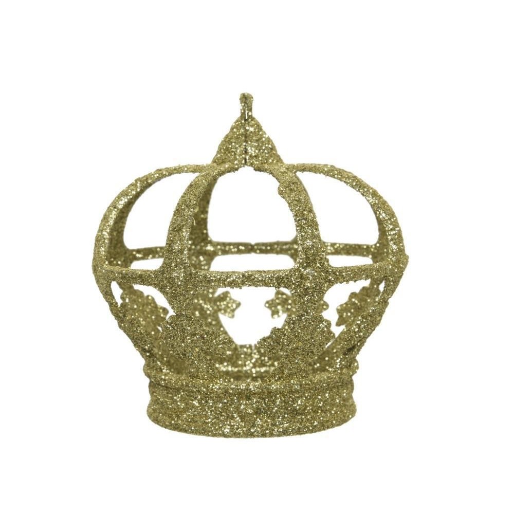 CORONA IN PLASTICA GLITTER ORO